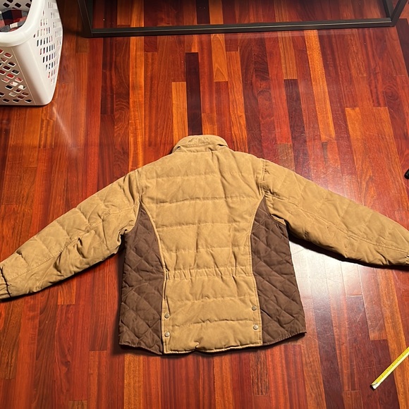 Womens XL Outback Trading Company Snow Mountain Down Jacket Dark and Light Brown - Picture 11 of 16